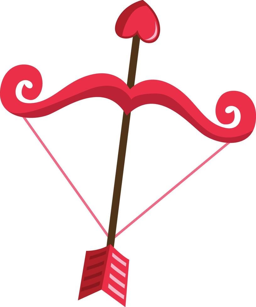 Bow and arrow heart shape vector icon valentines day element