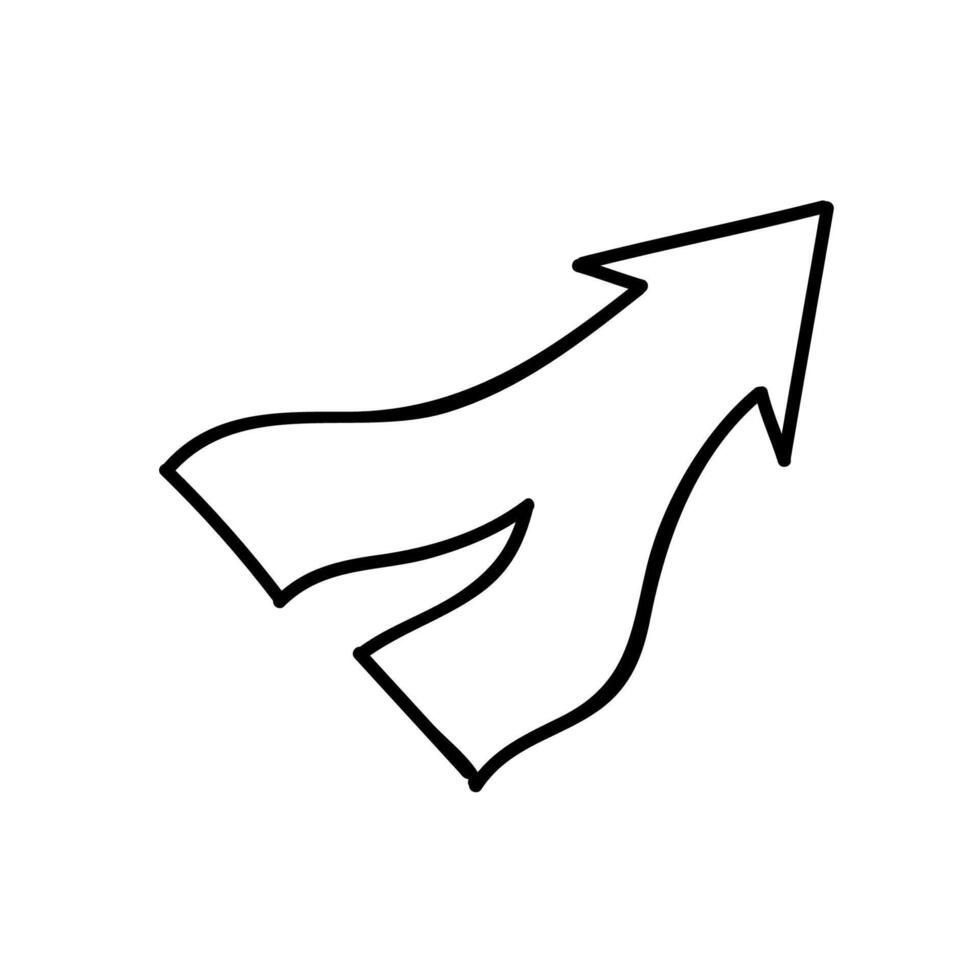 Arrow icon. Hand drawn vector illustration. Editable line stroke.
