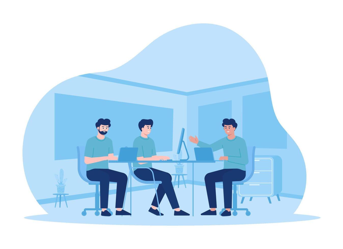 working team concept flat illustration vector