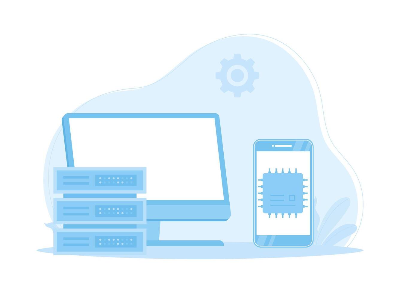 website hosting data concept flat illustration vector
