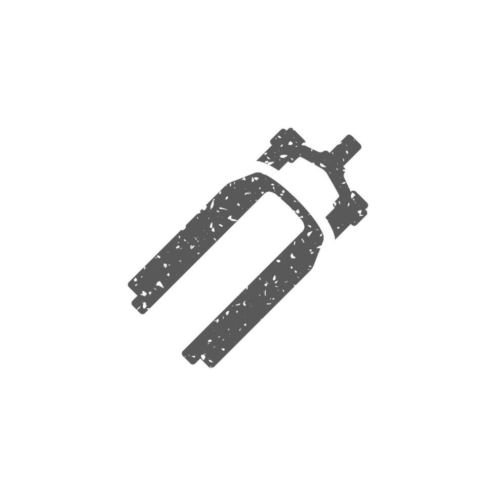 Bicycle suspension fork icon in grunge texture vector illustration