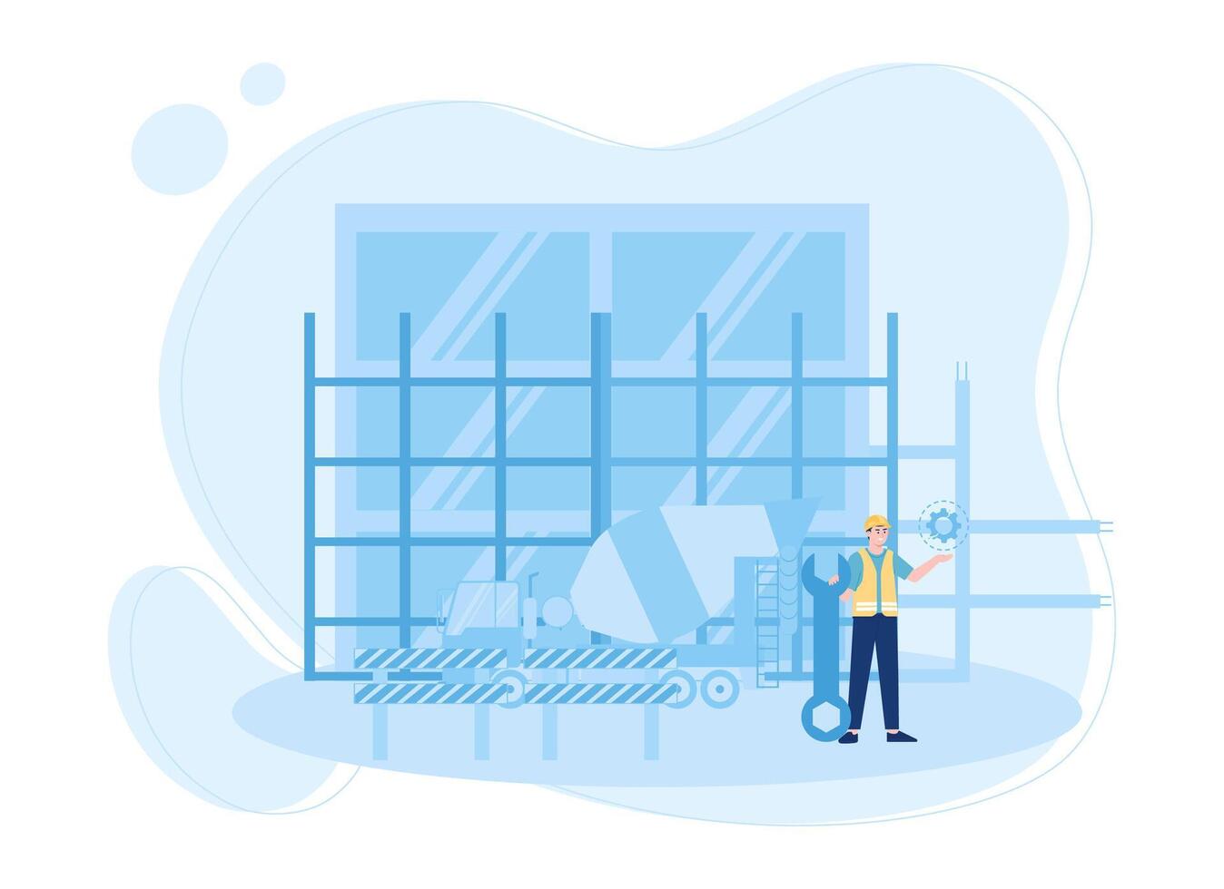 engineering and construction concept flat illustration vector