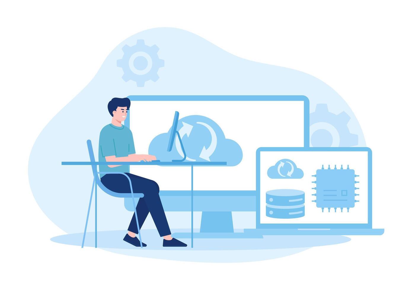 a data analysis expert concept flat illustration vector