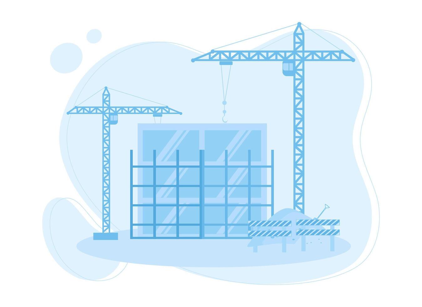construction crane concept flat illustration vector