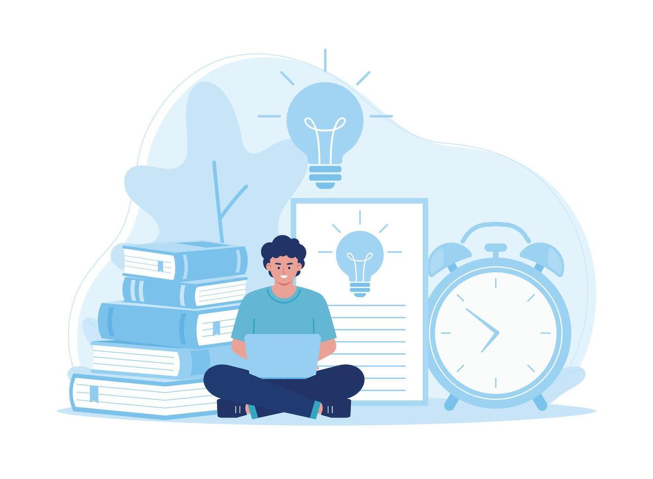 online test preparation concept flat illustration vector