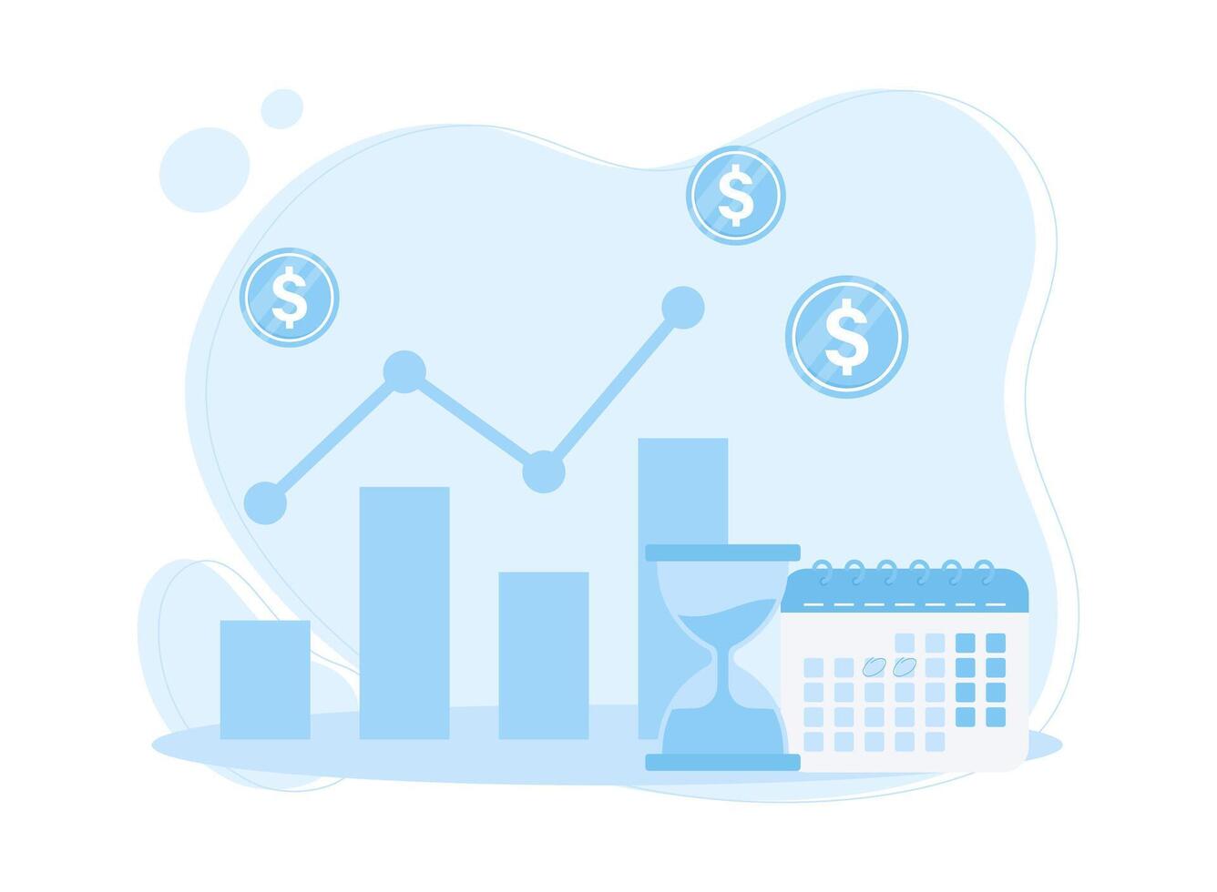 earning money every month in business concept flat illustration concept flat illustration vector
