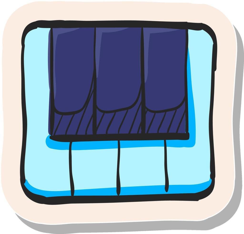 Hand drawn Piano keys icon in sticker style vector illustration