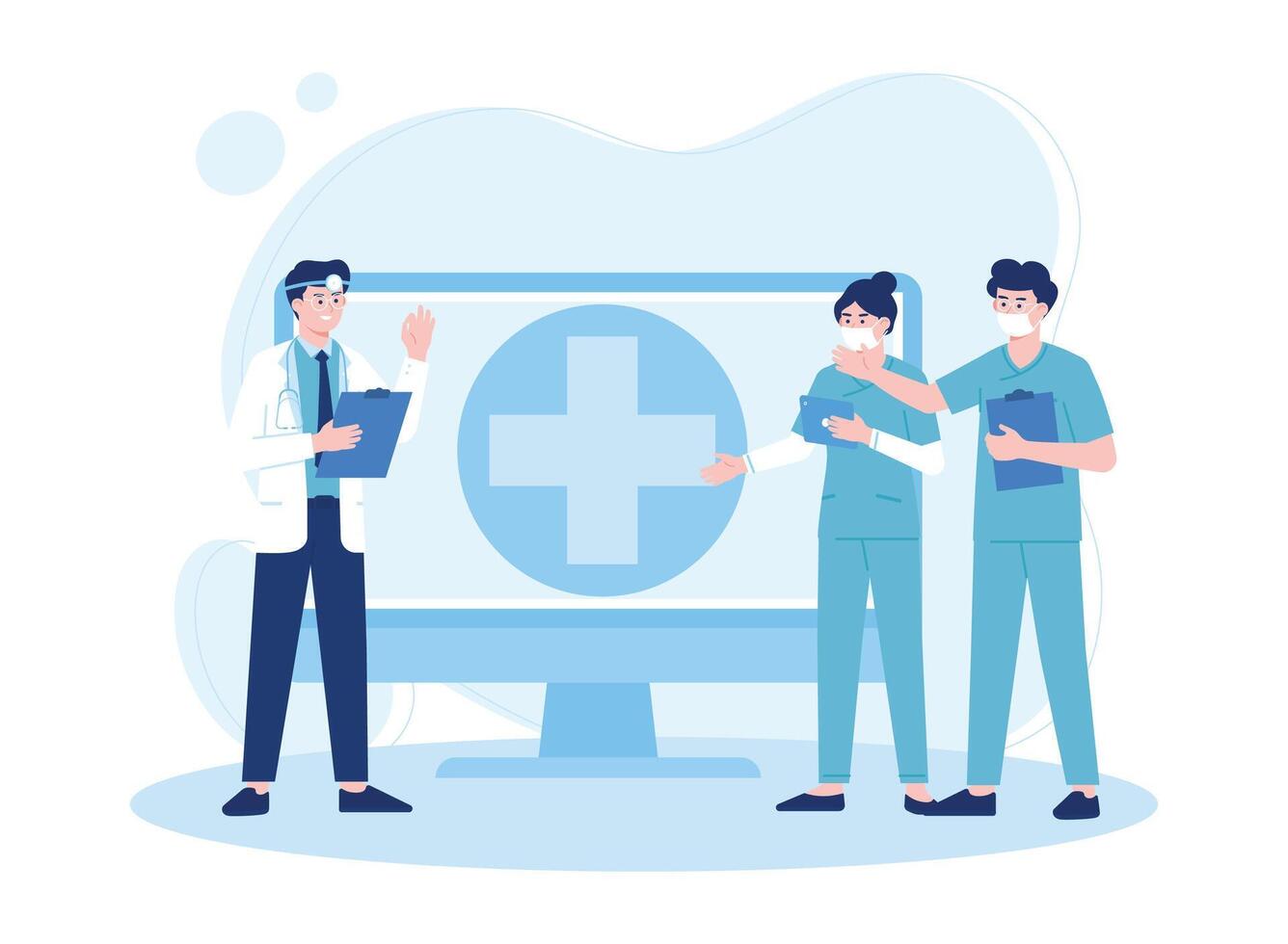online medical consultation service concept flat illustration vector