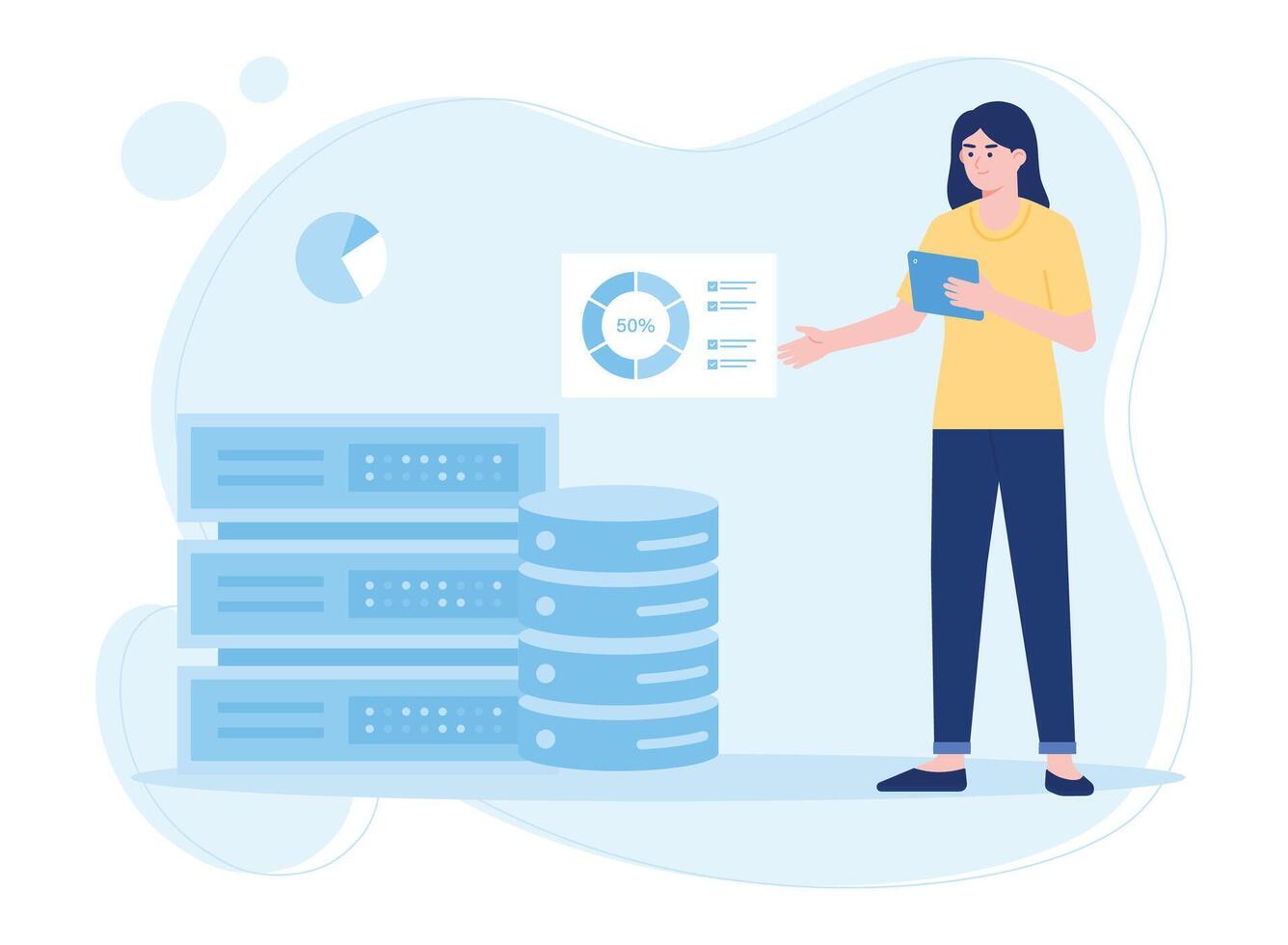 analysis info graphic big data concept flat illustration vector