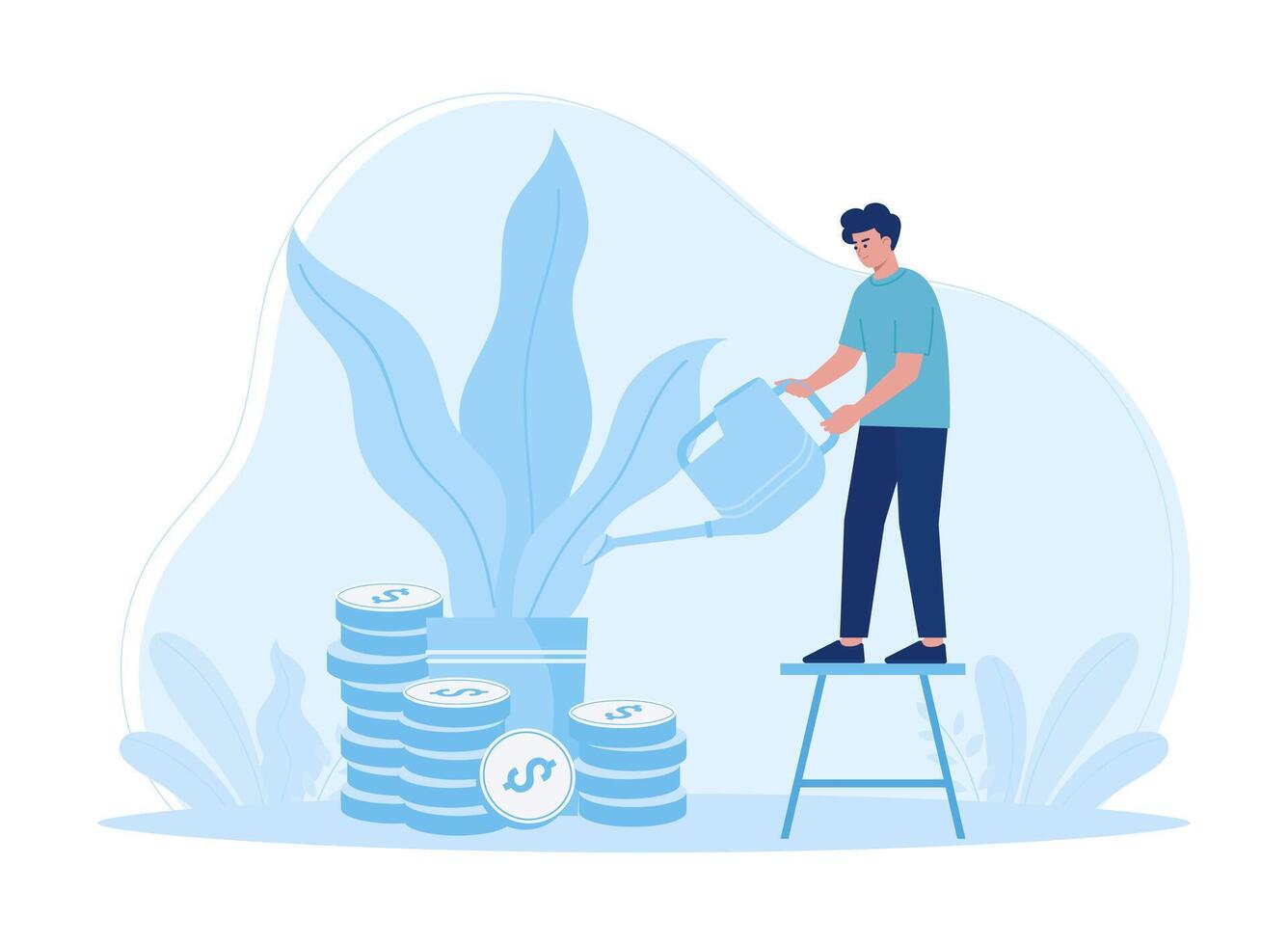Stock investment entrepreneur management strategy concept flat illustration vector