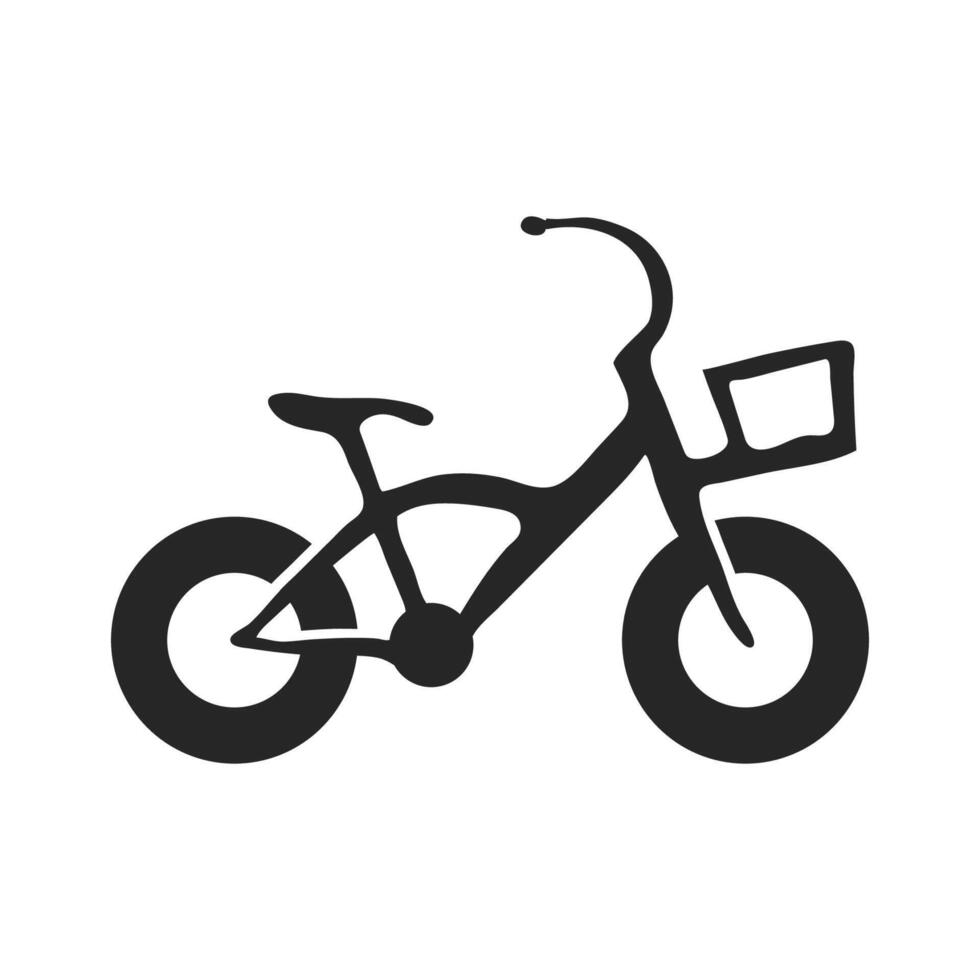 Hand drawn Kids bicycle vector illustration