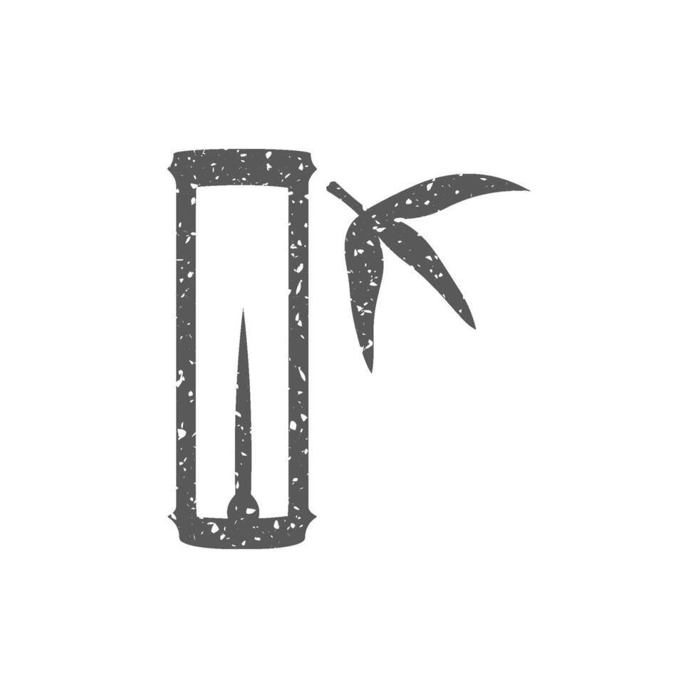 Bamboo icon in grunge texture vector illustration