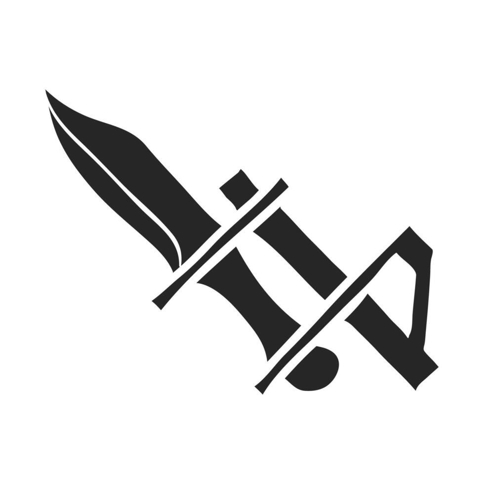 Hand drawn Bayonet knife vector illustration