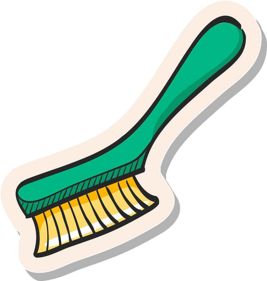 Hand drawn Paint brush icon in sticker style vector illustration
