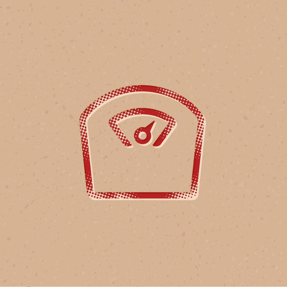 Fishing scale halftone style icon with grunge background vector illustration