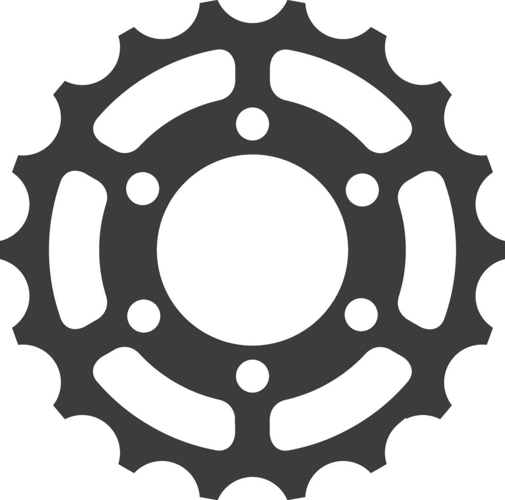 Sprocket icon in thick outline style. vector