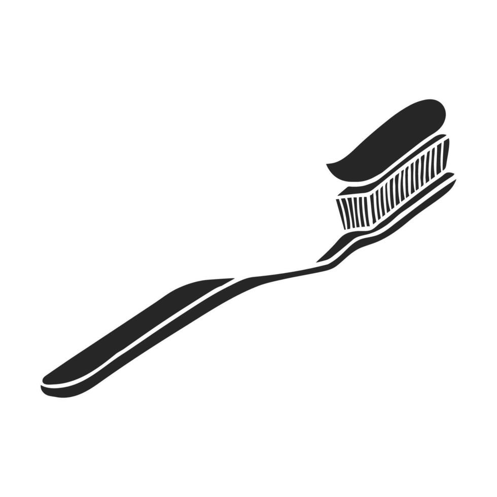 Hand drawn icon Toothbrush illustration. vector. vector