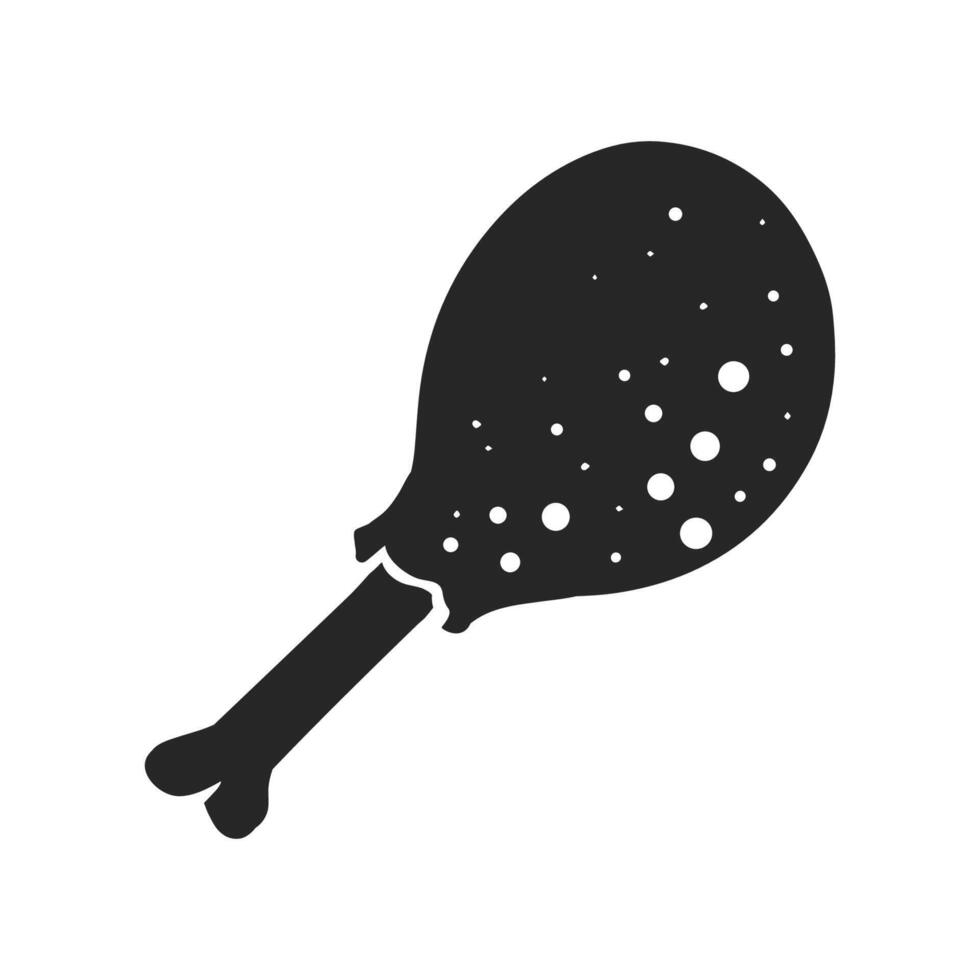 Hand drawn icon chicken drum stick. Vector illustration.