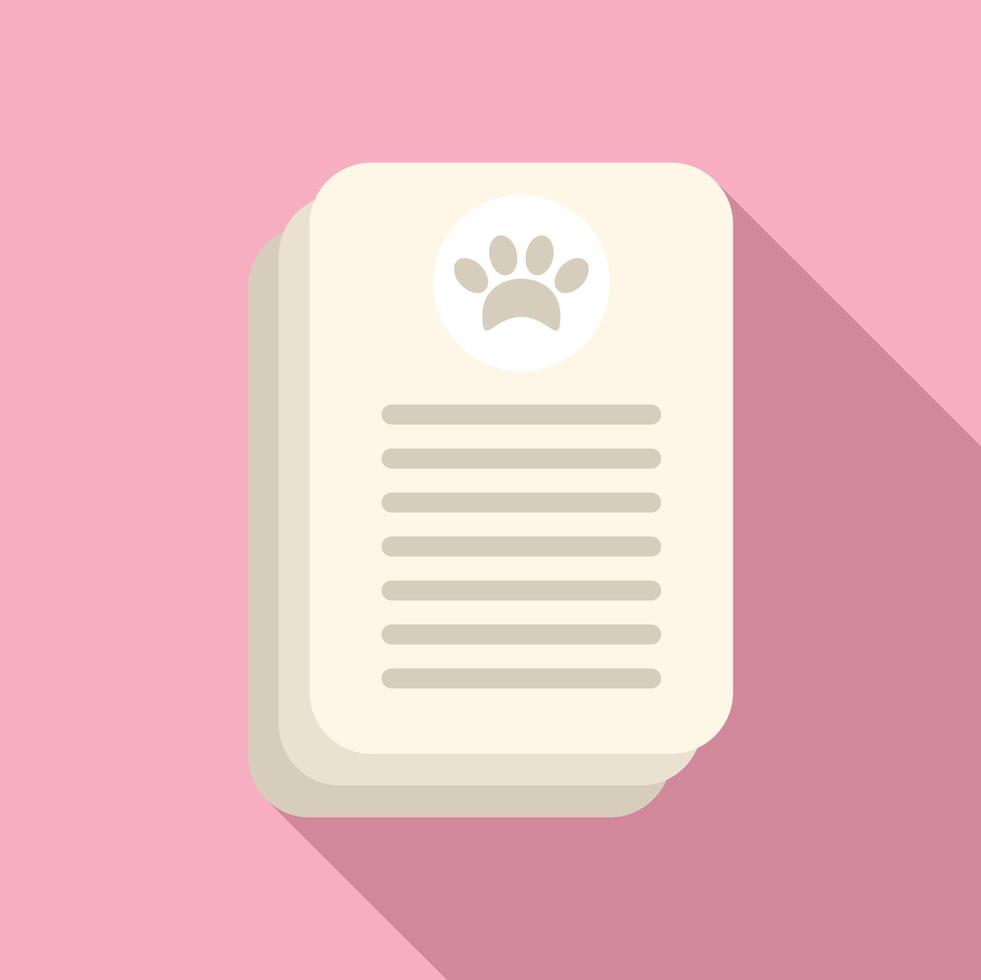 Veterinary document icon flat vector. Medical bundle vector