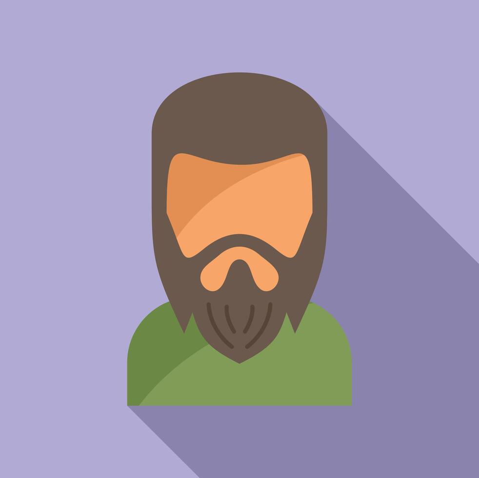 Beard icon flat vector. Person man vector