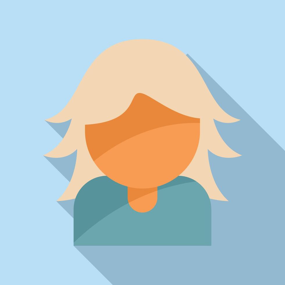 dama peinado icono plano vector. mujer cara retrato vector