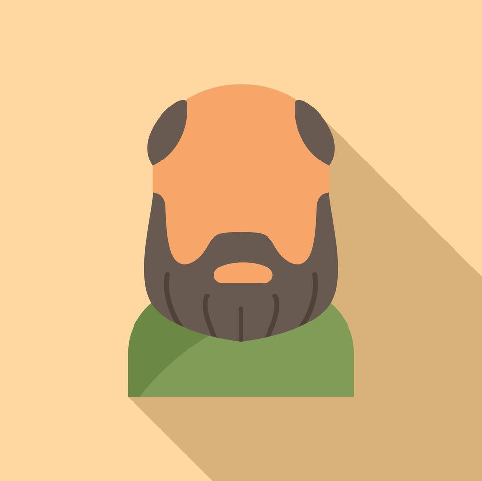 Hand older smile beard icon flat vector. Aged mature vector