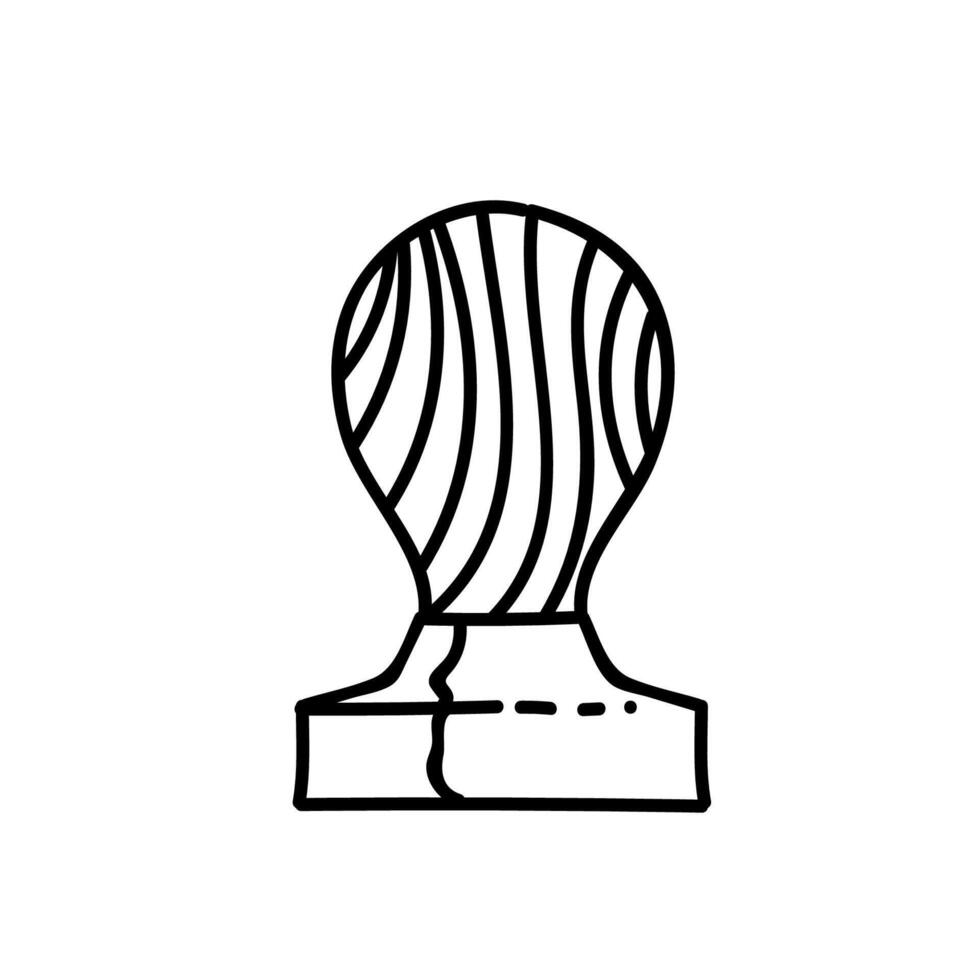 Coffee tamper icon. Hand drawn vector illustration. Editable line stroke.