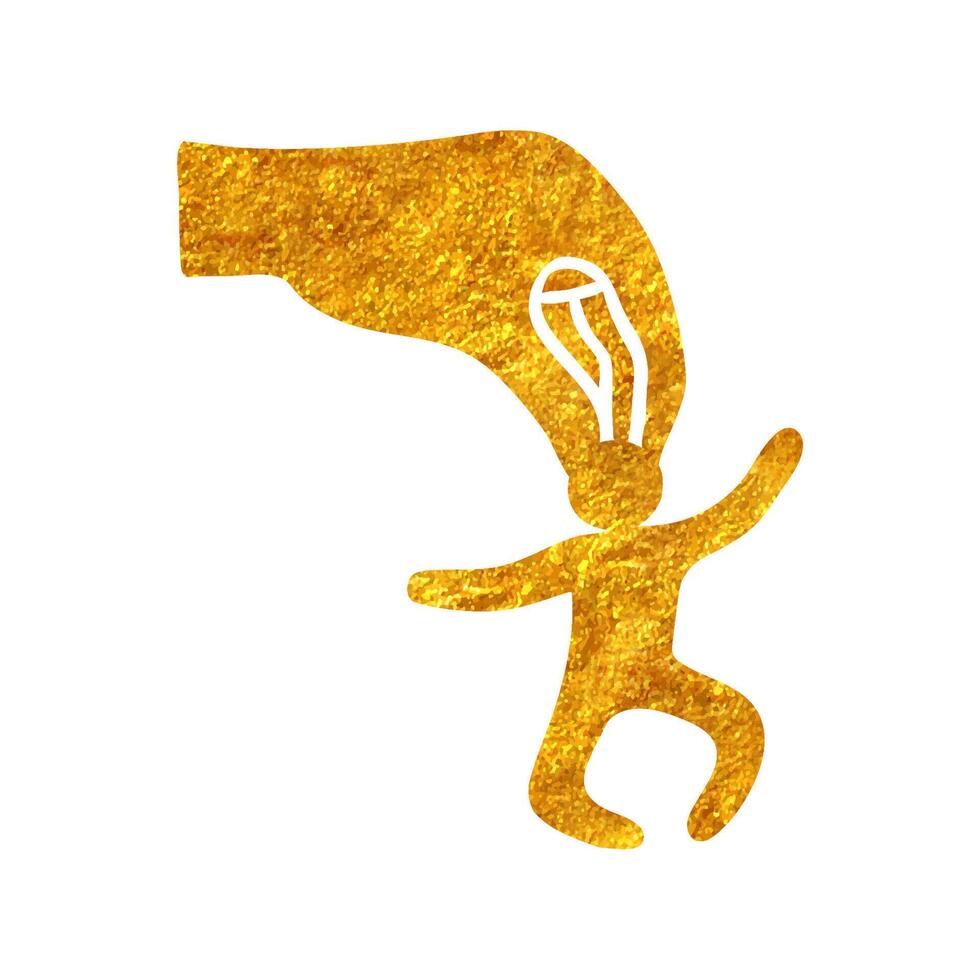 Hand drawn business concept icon in gold foil texture vector illustration