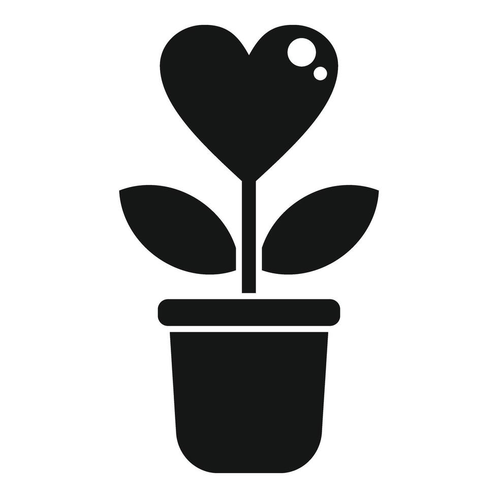crecer planta maceta afecto icono sencillo vector. cuidado Servicio vector