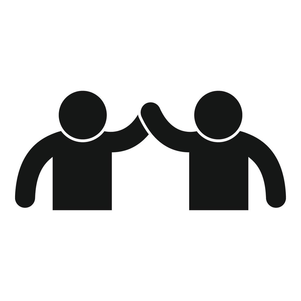 People couple shake icon simple vector. Service support vector