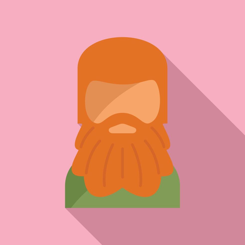 Hipster style beard icon flat vector. Male portrait vector