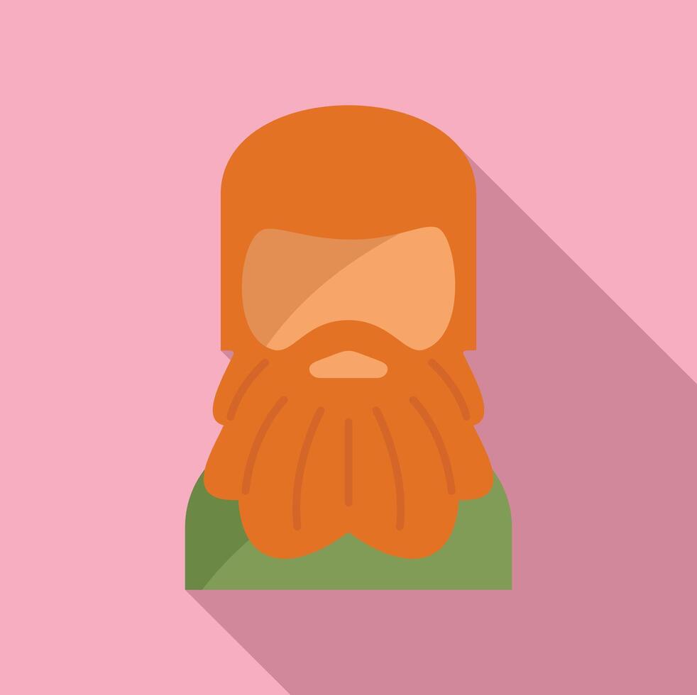 hipster estilo barba icono plano vector. masculino retrato vector