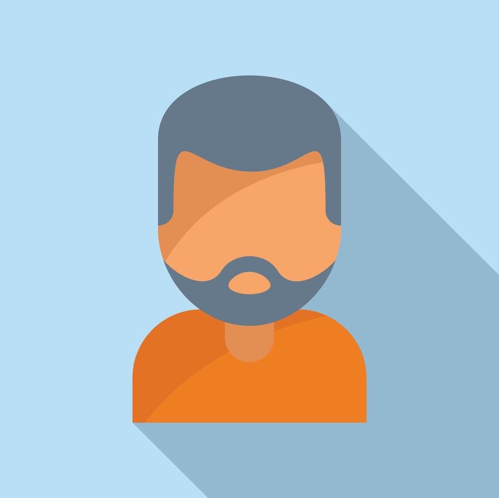 Aged mature beard icon flat vector. Funny facial vector
