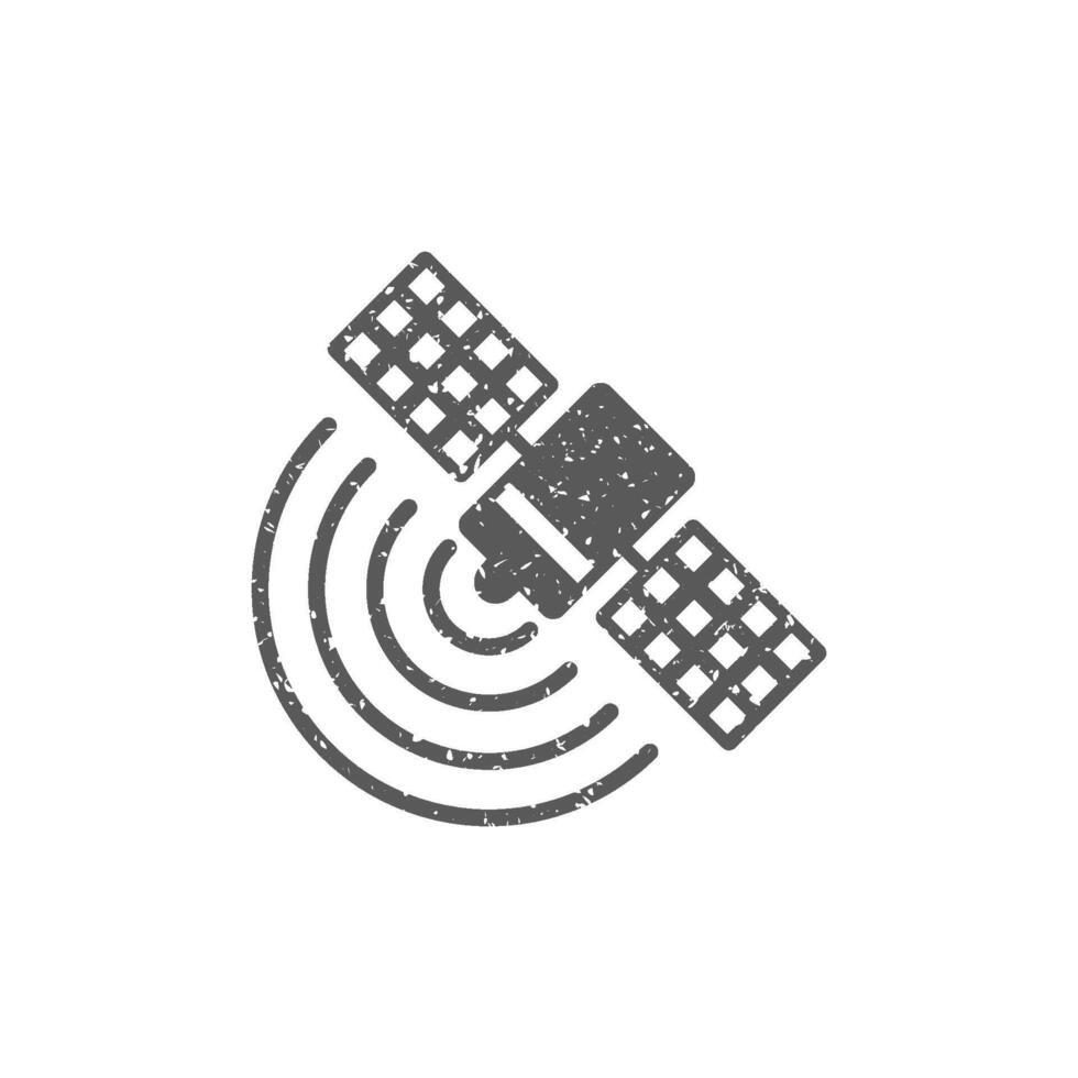 Satellite receiver icon in grunge texture vector illustration