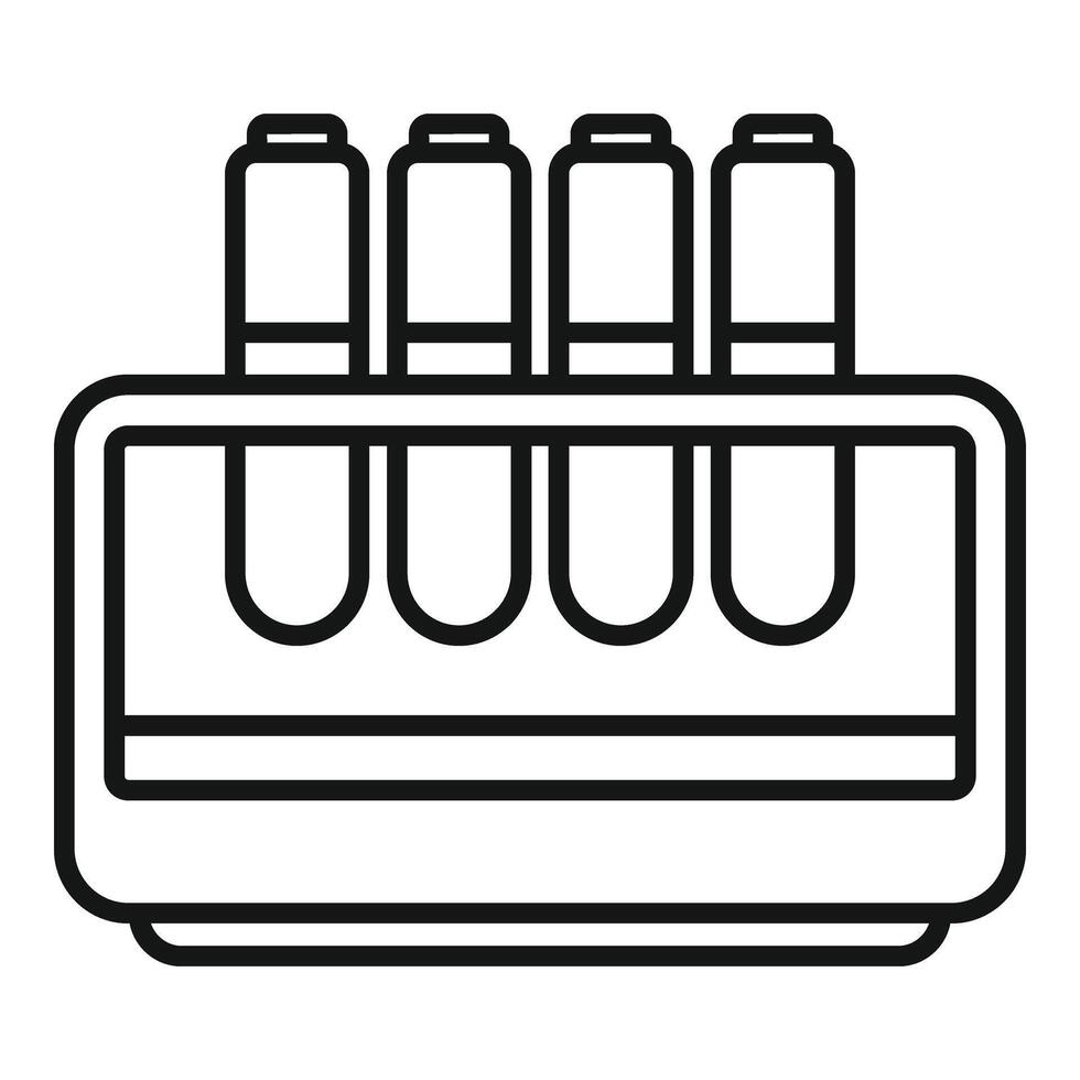 Veterinary test tube stand icon outline vector. Animal service vector