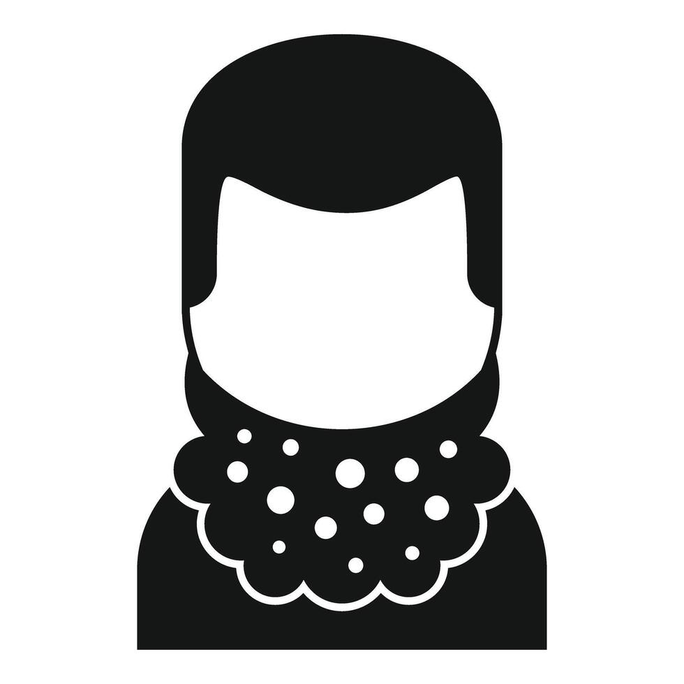 largo Rizado barba icono sencillo vector. masculino retrato vector