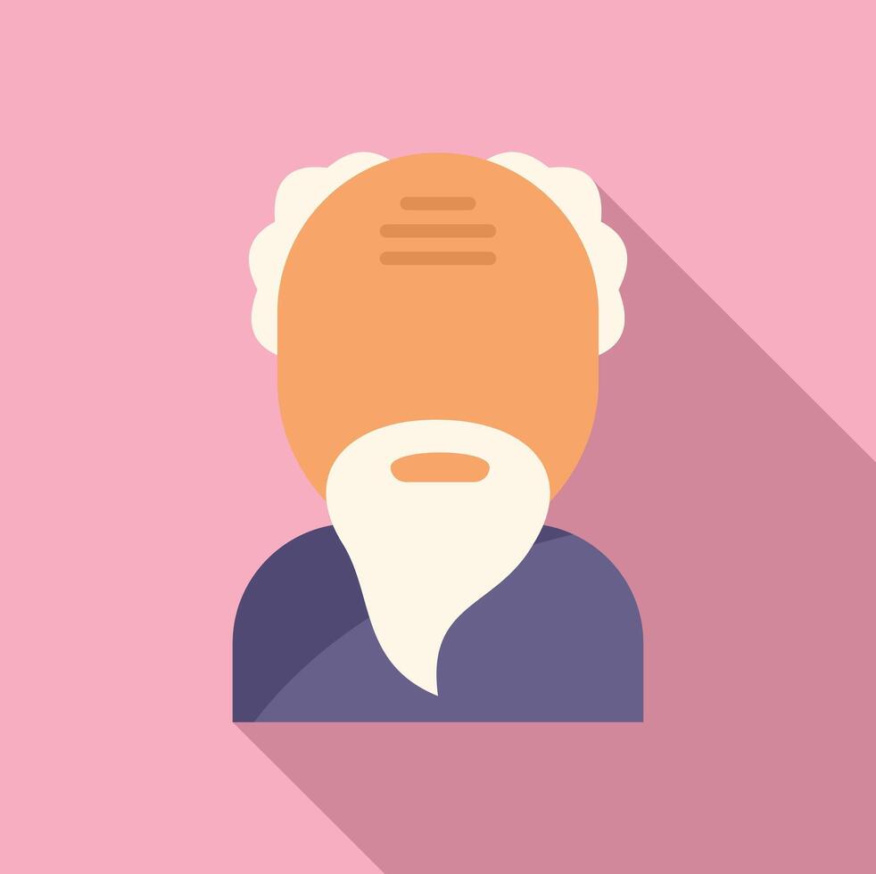 Old man beard icon flat vector. Fashion portrait vector