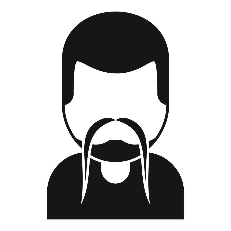 Long mustache beard icon simple vector. Man style vector