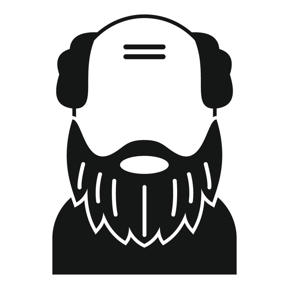 Bald beard man icon simple vector. Funny short vector