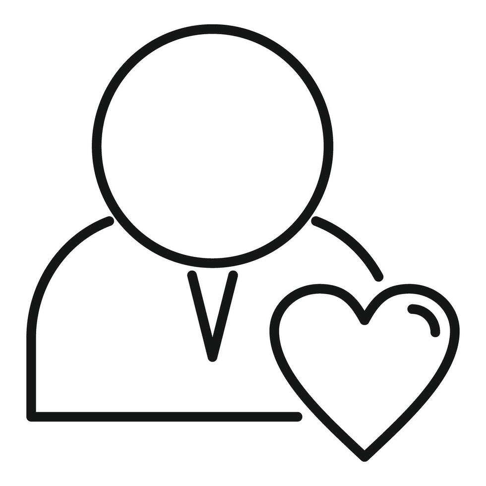 Social person affection icon outline vector. Partner work help vector