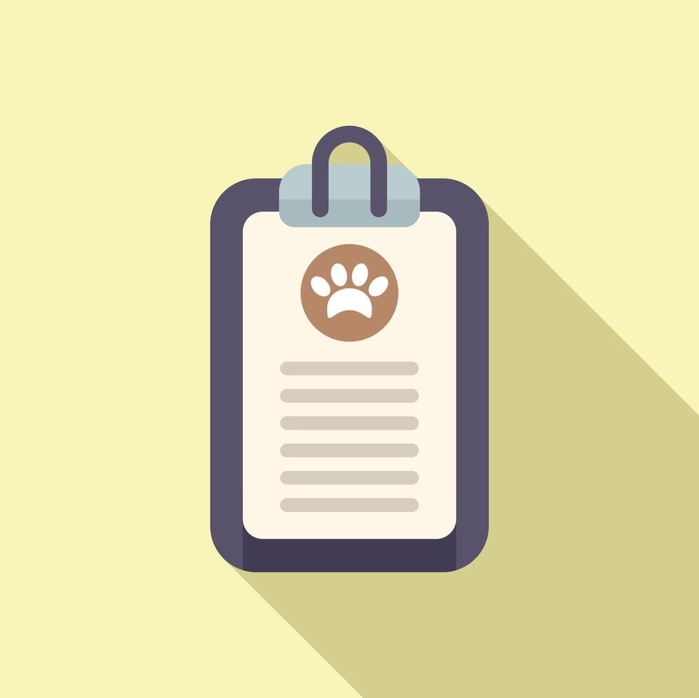 Veterinary pet board icon flat vector. Clinic care pet vector