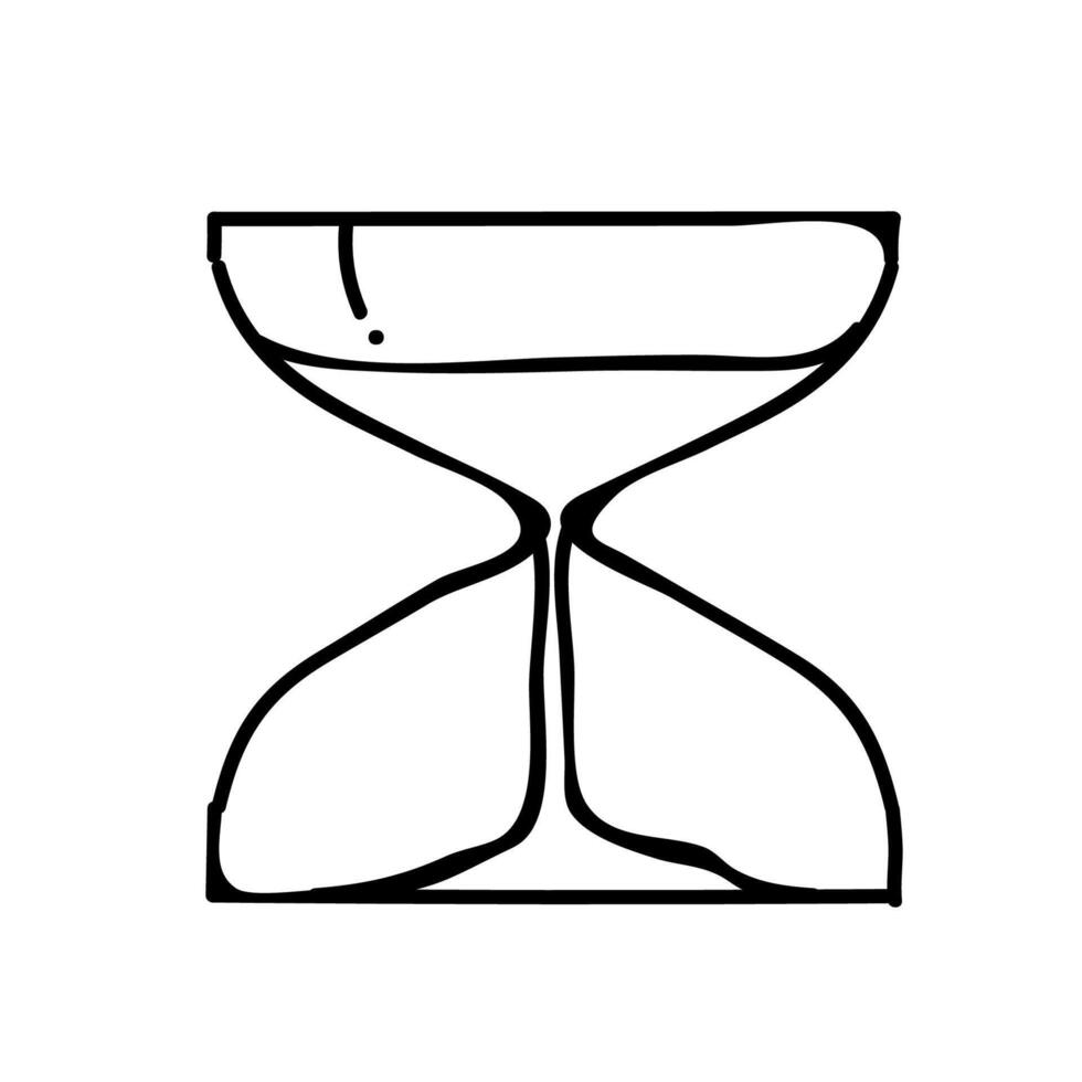 Sand watch icon. Hand drawn vector illustration. Editable line stroke
