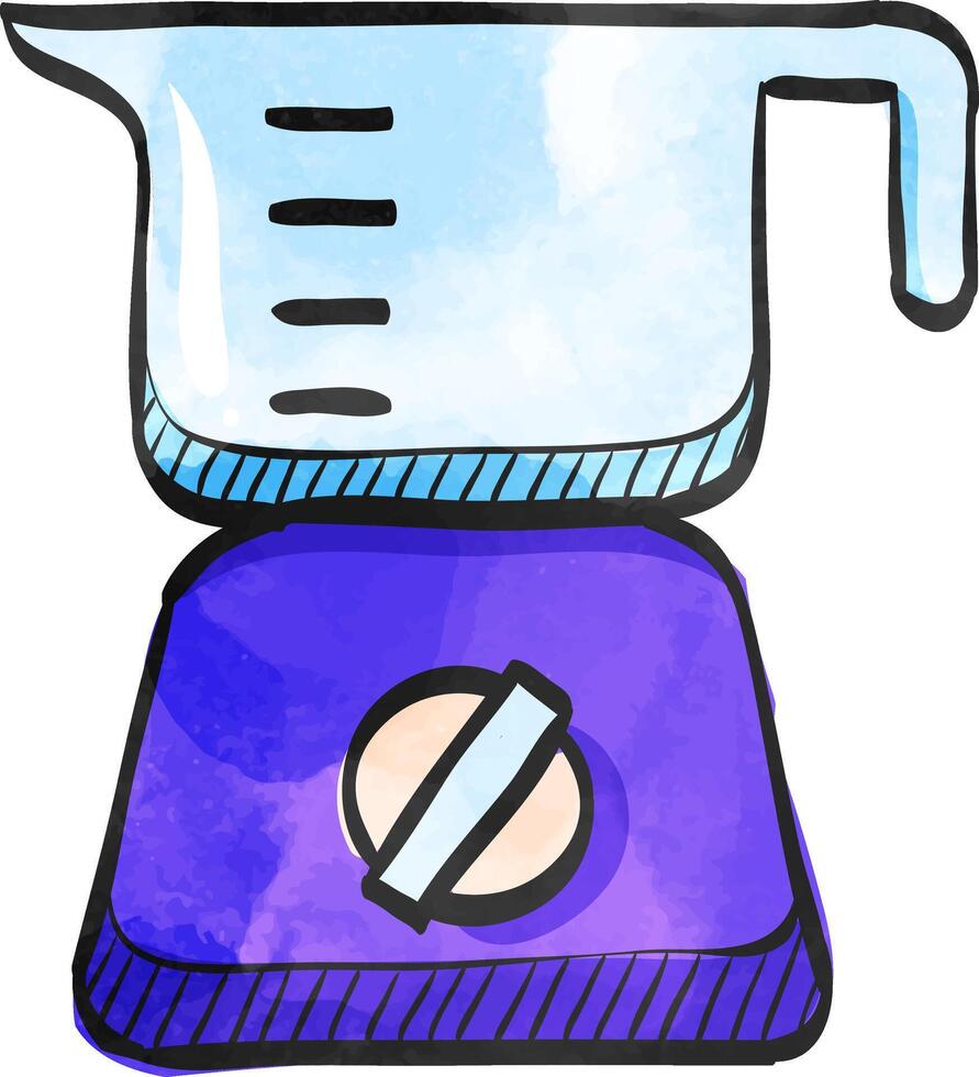 Juicer icon in color drawing. Household kitchen appliance juice mixer vector