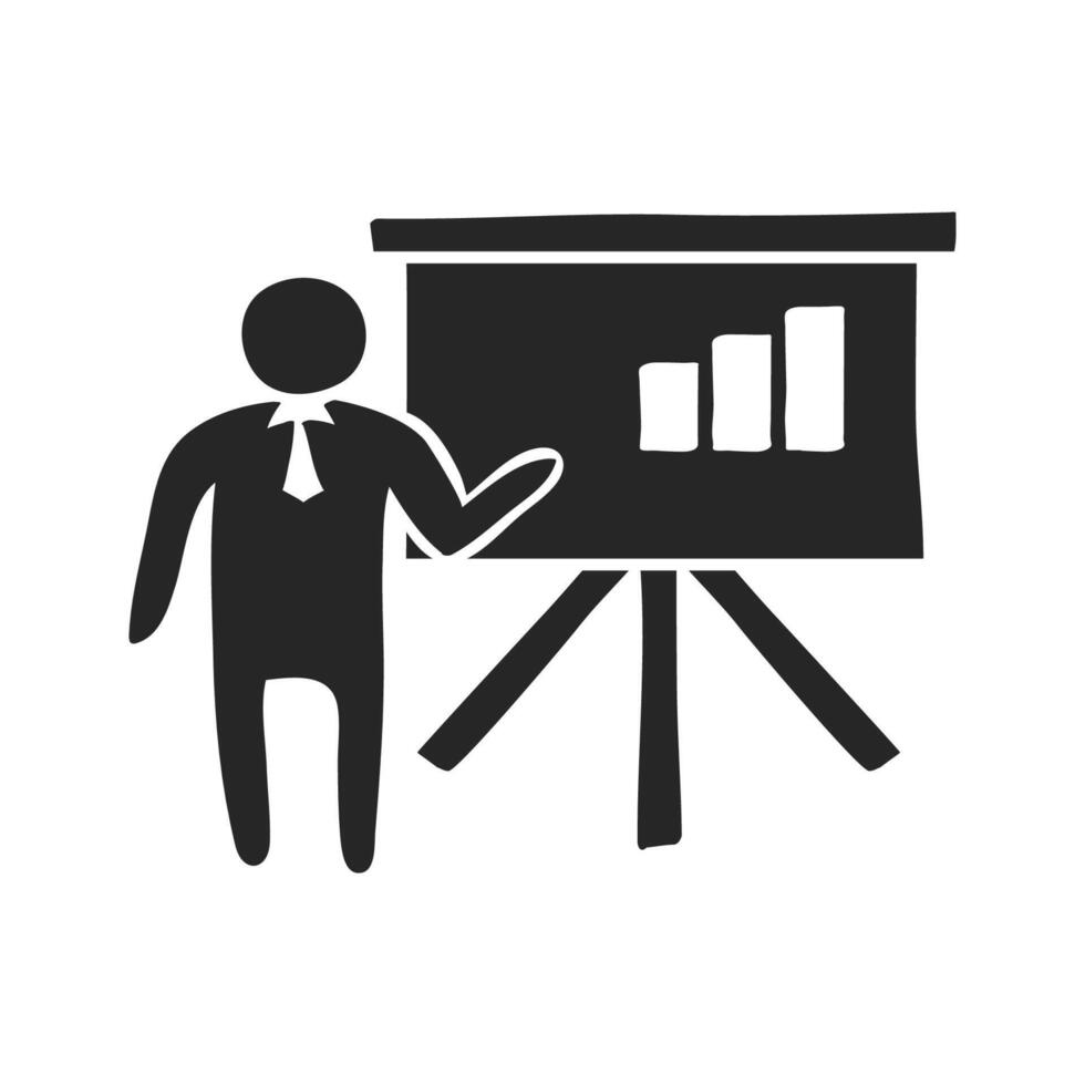 Hand drawn Businessman chart vector illustration