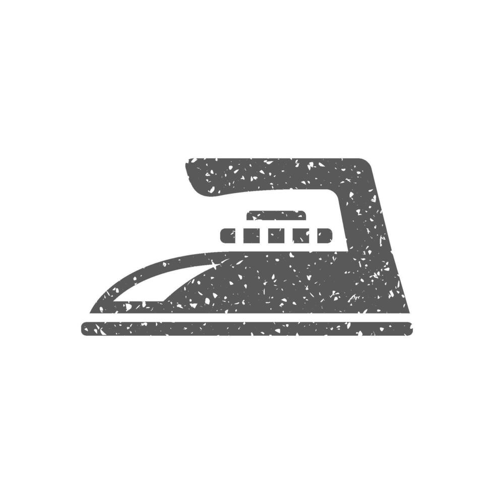 Iron icon in grunge texture vector illustration
