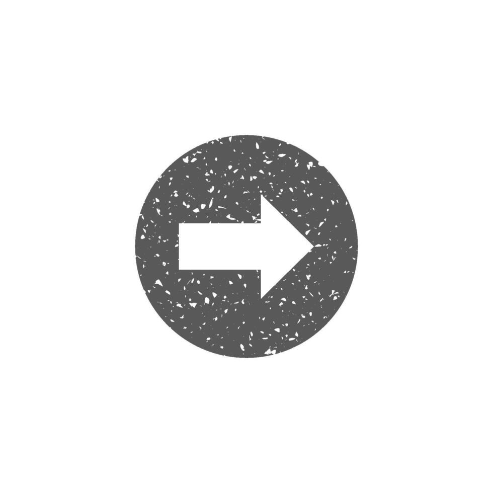Arrow icon in grunge texture vector illustration