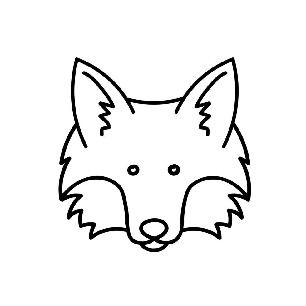 Fox icon. Hand drawn vector illustration.