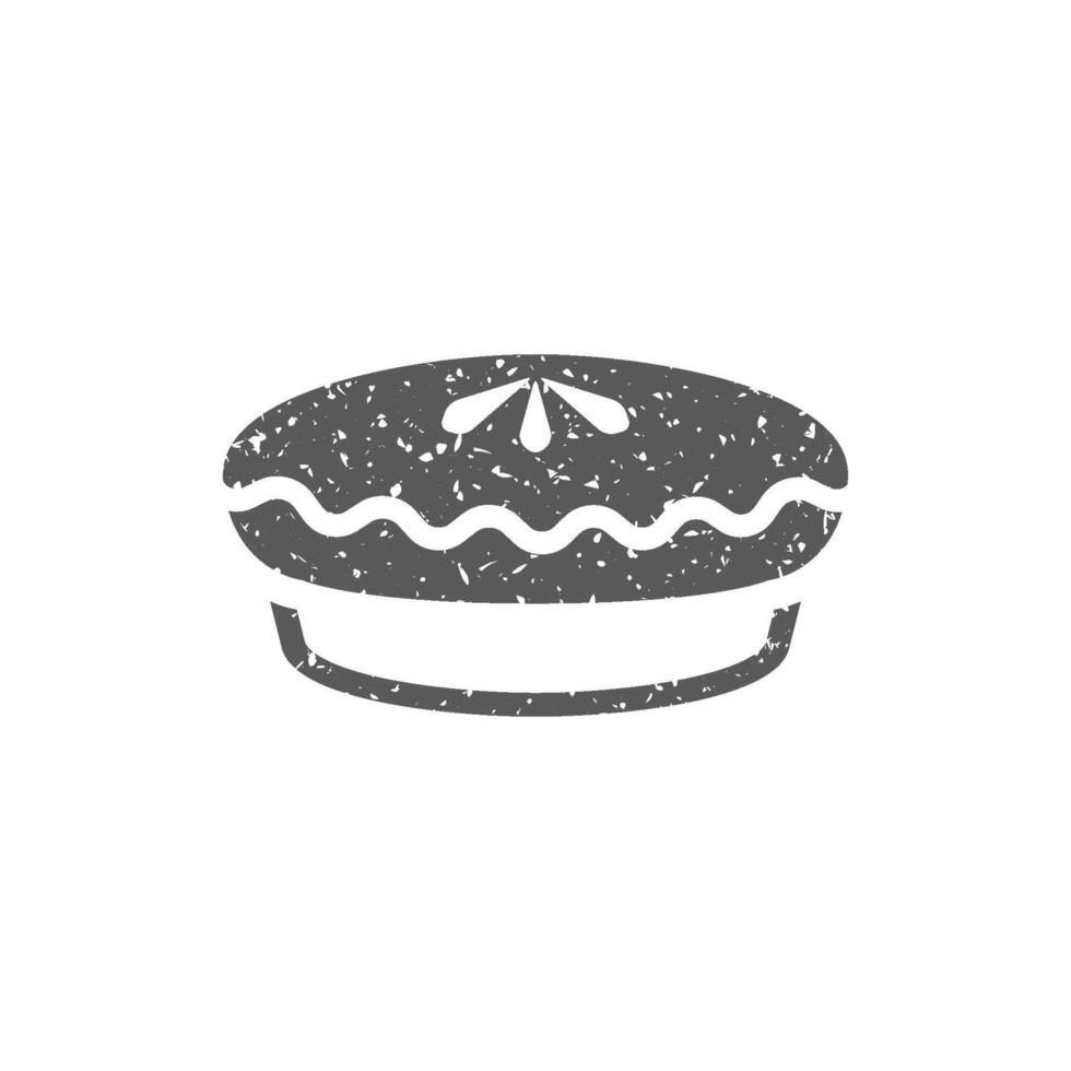 Cake icon in grunge texture vector illustration