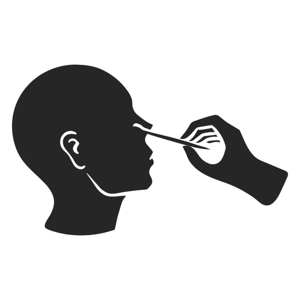 Hand drawn icon swab test vector illustration