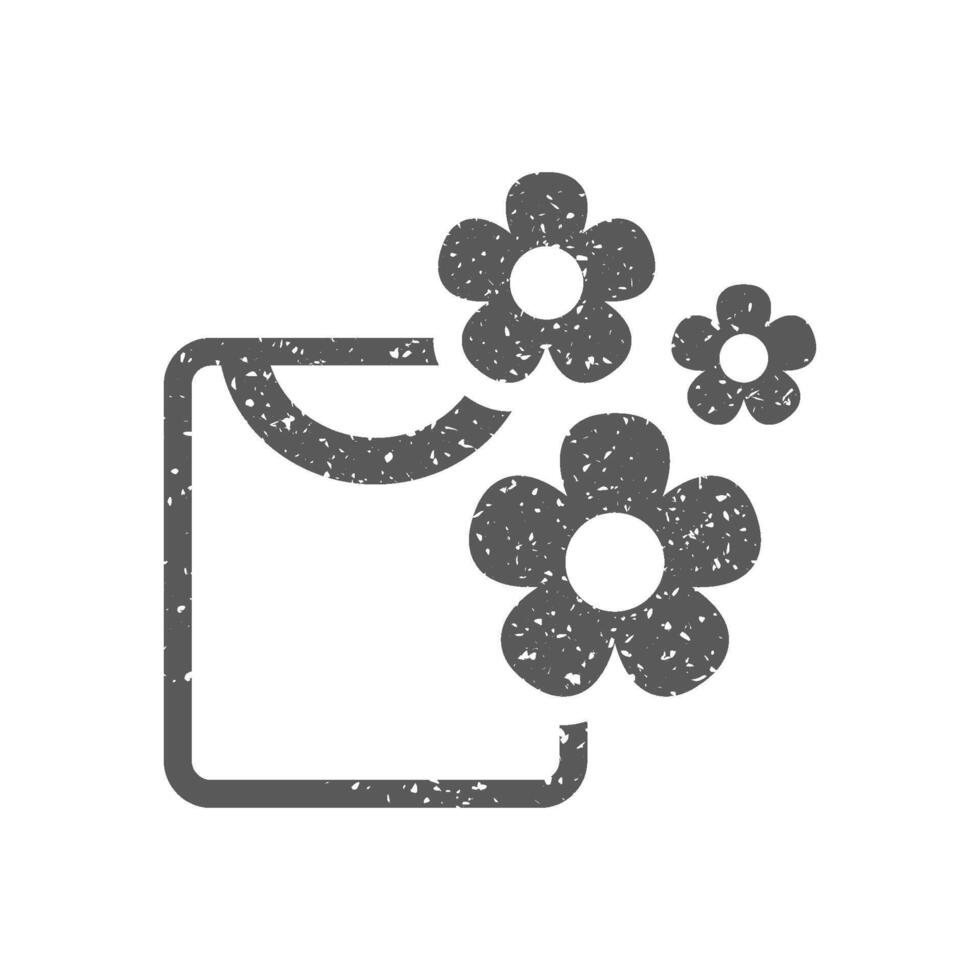Folded shirt icon in grunge texture vector illustration